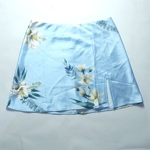 Princess Polly light blue mini skirt with floral design